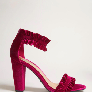 Ruffled Velvet Heels